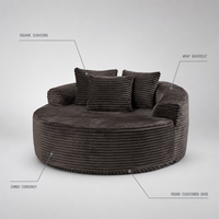Fauteuil Rond Jumbo avec Coussins, Fauteuil de Lecture Confortable, Mobilier Moderne pour Salon, Vente en Gros