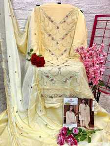 Costume Salwar pakistanais en matériau semi-cousu de nouvelle collection pour les festivals et les fêtes d'Inde - Product Image 6