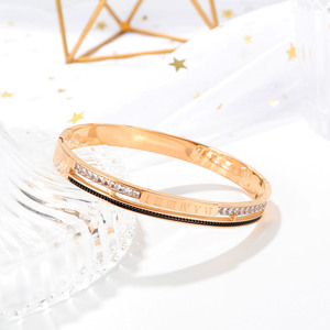 2024 alta calidad China fábrica 316L Acero inoxidable Micro circón pulseras oro rosa encanto brazalete para mujer - Product Image 2