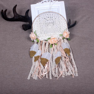 Décorations d'explosion de mariage d'art décoratif simple Type de <span class=keywords><strong>feutre</strong></span> attrape-rêves de fleur de plume d'or - Product Image 5