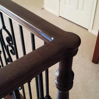 Rail de balustrade en bois d'érable massif traditionnel 7021-HM de haute qualité pour escalier, villa, hôtel, balcon – Installation facile