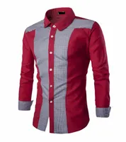 Chemises en Patchwork à manches longues pour hommes, vêtement de bonne qualité, coupe cintrée, en coton biologique, offre spéciale, 100%