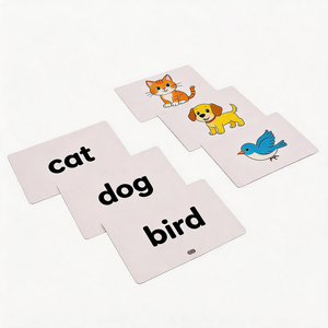 Cartes éducatives pour enfants sur le thème des chats, imprimées sur mesure, à coins arrondis, en carton, recto-verso, pour jeux d'apprentissage. - Product Image 4
