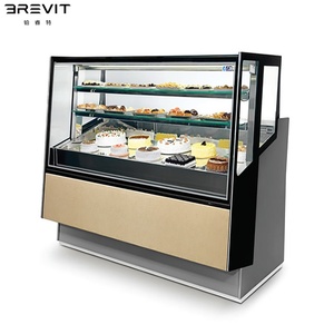 Vitrine Réfrigérée à Angle Droit à 2 Niveaux avec Refroidissement par Air et Désembuage LED pour <span class=keywords><strong>Supermarché</strong></span>, Congélateur/Refroidisseur, Présentoir à Gâteaux - Product Image 1