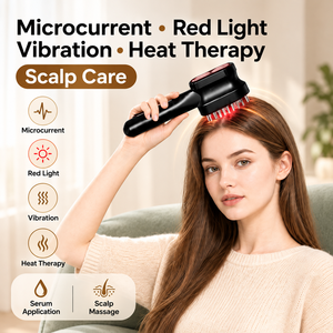 Masajeador Eléctrico para el Cuero Cabelludo, Cepillo para el Cuidado del Cabello con Microcorriente, Luz Roja, Vibración y Terapia de Calor para Uso en Casa o Salón - Product Image 1