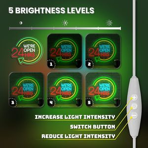 Enseigne néon ouverte, enseignes néon « <span class=keywords><strong>Nous</strong></span> <span class=keywords><strong>sommes</strong></span> ouverts 24h/24 » pour décoration murale, enseignes néon LED personnalisées - Product Image 3