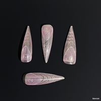 Moules d'extension de fabrication d'étiquettes OEM formes de cercueil Stiletto système d'ongles en acrylique pointes d'ongles rose double formes avec zone de cuticule plus fine