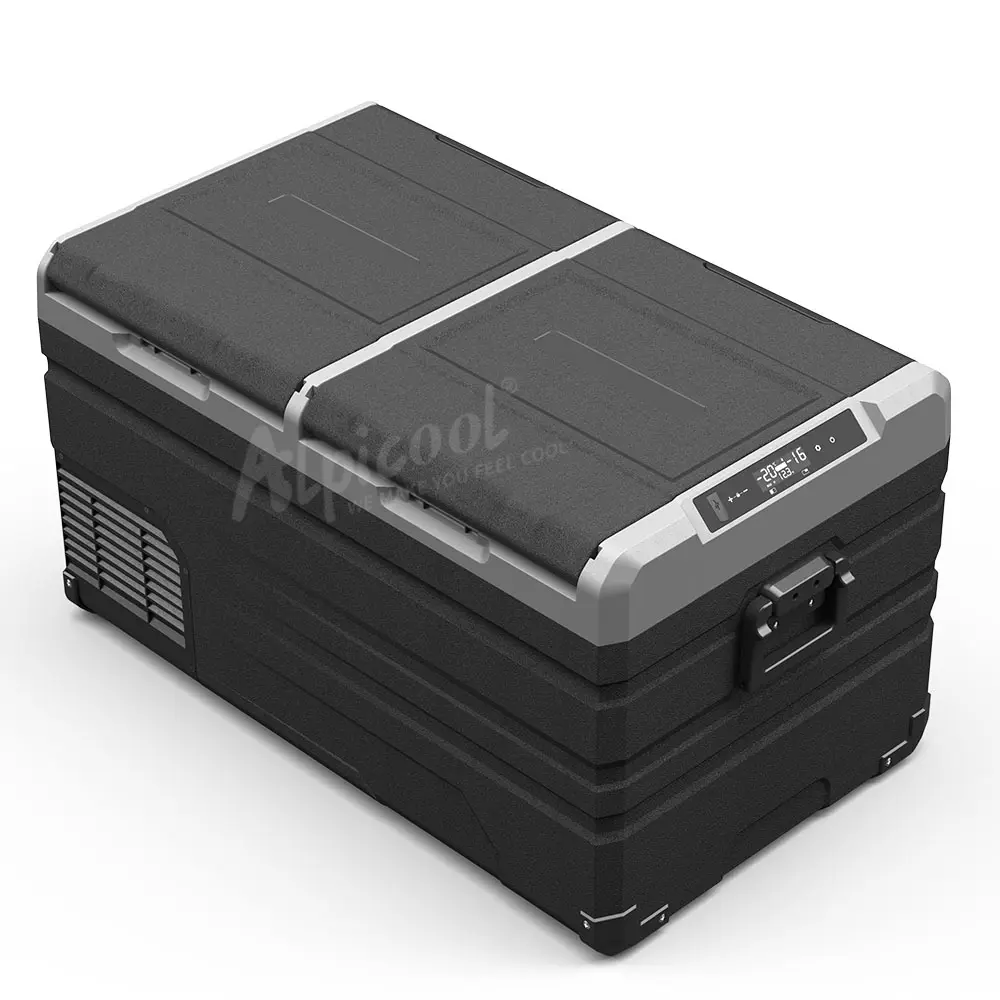 कार फ्रिज 75L Alpicool 12V मिनी कूलर छोटे रेफ्रिजरेटर कंप्रेसर इलेक्ट्रॉनिक पोर्टेबल यात्रा के साथ फ्रीजर बॉक्स बैटरी सौर