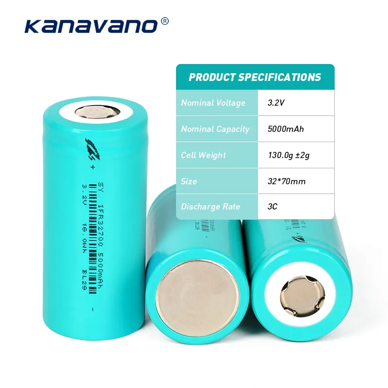 32700 5000mah Lifepo4 เซลล์แบตเตอรี่ทรงกระบอก 3.2V 32700 6000mah 5500mah 5000mah แบตเตอรี่