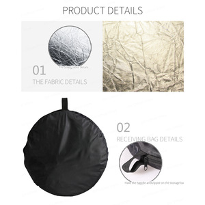 Réflecteur photo rond 30 cm argenté/blanc, diffuseur portable pliable pour éclairage de studio photo et vidéo - Product Image 5