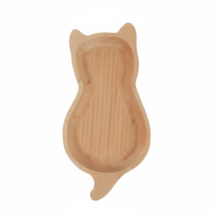 Design chat lapin lièvre Cony visage forme assiette en bois plateau de nourriture pour enfants amoureux des animaux collations assiette ustensile - Product Image 1
