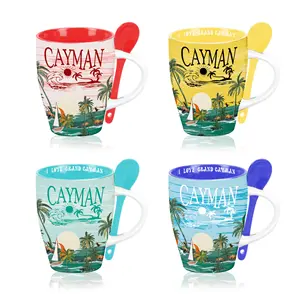 Cayman Insland Tourist Spoon Design Custom Ceramic Cayman Islands Souvenir Mugs