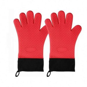Silicone Oven Mitts Heat Resistant and Antislip Scald Kitchen Oven <b>Gloves</b> Burn Proof Cooking <b>Gloves</b> Proof Oven Mitts - Product Image 1