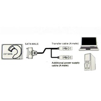 Fabricación de fábrica Blindaje trenzado USB 3,0 a 2,5 "SATA III Extensión de unidad de disco duro externo 22 Pin SSD HDD Cable