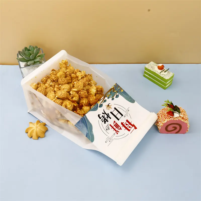 Kompost ierbarer Heißsiegel-Druck verschluss beutel Plastik papier Mikrowellen-Marken chips Paket Popcorn-Beutel für Popcorn