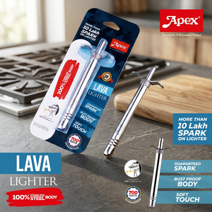 ANAX Stainless Steel Lava <b>Lighter</b> <b>Gas</b> Ignition Guaranteed Spark Kitchen Button Start Food Contact Safe for Cooking - Product Image 2