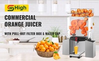 Fruit Sinaasappelsap Citroensap Commerciële Elektrische Automatische Citrus Sinaasappelpers Squeezer Machine