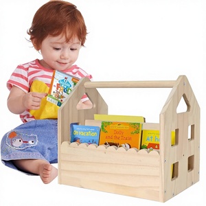 Libreria a Forma di Casa in Legno Montessori a Doppio Lato con Bordi Ondulati Yilong per Bambini da 1 a 5 Anni, Arredamento per Cameretta Prodotto in Cina - Product Image 1