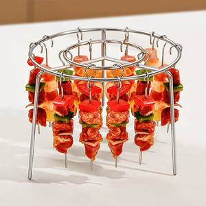 Brochettes antiadhésives pour la cuisson, en acier inoxydable, de haute qualité, réutilisables, <span class=keywords><strong>kit</strong></span> d'accessoires pour friteuse à air, grill, 24 brochettes, <span class=keywords><strong>barbecue</strong></span> - Product Image 6