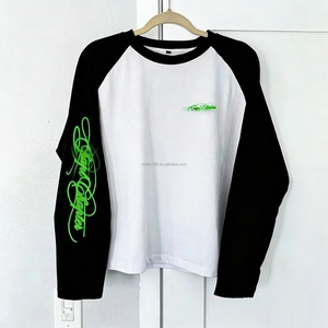T-shirt à col rond personnalisé avec logo d'usine pour homme, coupe et couture graphiques, grande taille, coupe ample, double couche, manches longues, fabricant - Product Image 1