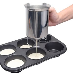Dispensador de masa para panqueques de acero inoxidable de 800 ml, embudo profesional para masa, herramienta de cocina para hornear pasteles, cupcakes, crepes y gofres - Product Image 2