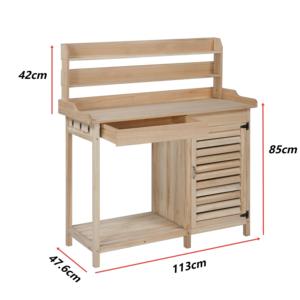 Nouveau banc <span class=keywords><strong>de</strong></span> rempotage en bois <span class=keywords><strong>de</strong></span> couleur naturelle avec crochets <span class=keywords><strong>de</strong></span> tiroir d'armoire <span class=keywords><strong>de</strong></span> rangement et étagère ouverte pour table <span class=keywords><strong>de</strong></span> travail <span class=keywords><strong>de</strong></span> jardin - Product Image 2
