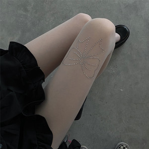 ถุงน่องแฟชั่นเนื้อบางเบาเซ็กซี่ ลายโบว์เพชร ถุงน่องหรูหรา ถุงน่องดีไซน์เนอร์สำหรับผู้หญิง ถุงน่องพิมพ์ลายสำหรับสาวๆ - Product Image 3