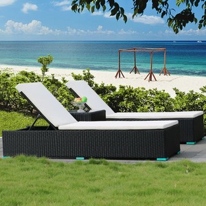 All-Weather Modern PE Plastic Rattan Daybed Outdoor Garden Patio Wicker <b>Sunbed</b> Lounger for Patio Pool Courtyard Hotel - Product Image 4
