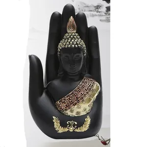 Estatua de Buda de <span class=keywords><strong>Palma</strong></span> en Resina de Poliresina, Decoración de Mesa para Jardín Zen, Adorno de Buda Tailandés para Productos Artesanales - Product Image 5