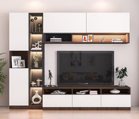 Meuble TV et Table Basse en Bois Personnalisables Nouveau Design 2,0 Mètres Meubles de Salon Modernes Noir Vente Chaude