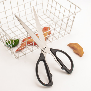 Stainless Steel <b>Kitchen</b> <b>Scissors</b> Straight Head Black Handle Sharp For Home Cooking Barbecue Chicken Steak Cutting - Product Image 2