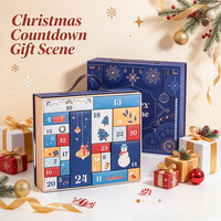 Boîte de calendrier de l'avent de Noël à 24 tiroirs, boîte cadeau rigide personnalisée pour compte à rebours de Noël