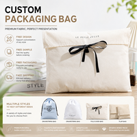 Sac d'emballage à rabat en lin et coton naturel imprimé, réutilisable, pliable, pour petits accessoires et rangement de cadeaux - Vente en gros