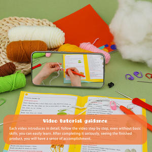 Kit de iniciación para tejer a mano DIY al por mayor, hilo de lana de animales de ganchillo oscilante, incluye Flor de conejo para plantas decorativas - Product Image 4