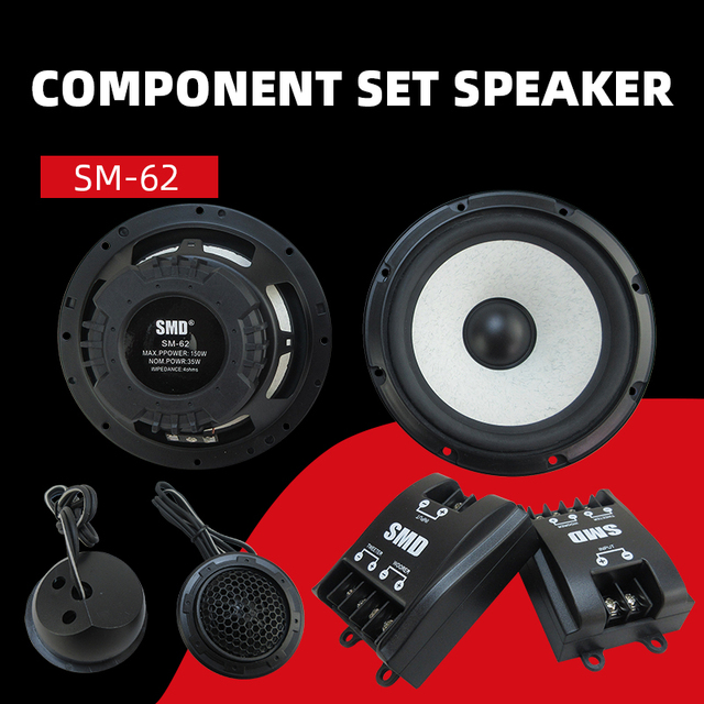 Car Audio Speaker 6.5inch  Component Set,included  Tweeter , Woofer and  Crossover . Model No. SM-62