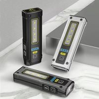 Senter LED Mini Magnet Gantungan Kunci Aluminium USB Isi Ulang 1000+ Lumens IP65 Taktis EDC Fitur Sinar Dapat Diatur Zoomable