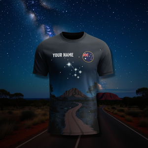 T-shirt personnalisé avec nom pour la Journée de l'Australie, drapeau australien, nuit étoilée, galaxie, croix du sud, 26 janvier - Product Image 3