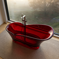 Baignoire autoportante moderne en résine de haute qualité pour hôtel, baignoire de trempage intérieure en résine