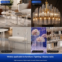 Barres extrudées solides en acrylique PMMA transparentes à haute transmission lumineuse, polies diamant, découpées sur mesure, certifiées ISO/REACH pour l'ameublement