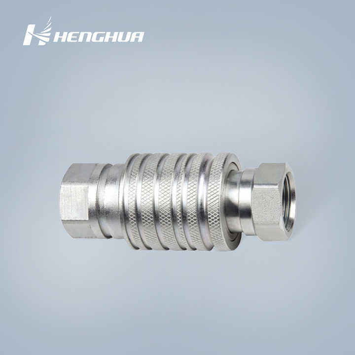 Raccord Rapide Hydraulique Acier Inoxydable Avec Valve - Tailles G1/4 à G1 - Pour Machines Agricoles, équipements Mobiles - Traitement Zinc Blanc