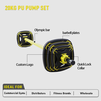 OKPRO Équipement de musculation commercial en gros pour salle de sport, ensemble d'haltères à pompe 20 kg avec logo personnalisé