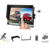 Moniteur tactile capacitif antichoc 7 pouces 5.9G | Enregistrement en boucle DVR 256 Go | Prise d'aviation à 4 broches | Système 1080P pour balayeuse de camion à chevaux et camping-car
