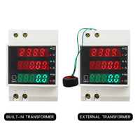 Compteur numérique de courant, de tension et de facteur de puissance AC80-300V AC200-450V sur rail DIN, ampèremètre, voltmètre