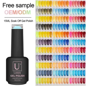 HEMA gratis 2024 warna musim panas 15ml Vegan Enamel Uv Gel cat kuku warna Perancis Top Coat untuk salon Kuku