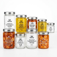 Bocaux en verre transparent de 500 ml, conception OEM, pour kimchi et radis marinés