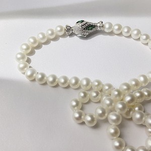 Collar de Cadena de Serpiente de Plata S925, Accesorios de Perlas para DIY, Suéter de Moda con Cierre de un Solo Botón para Año Nuevo, Hecho a Mano con Cuentas de 20mm 25mm - Product Image 2