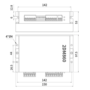 JMC สเต็ปเปอร์ไดรเวอร์<span class=keywords><strong>2DM860</strong></span> 8-80VDC IP54 2.1-8.4A 250kHz สำหรับเราเตอร์มอเตอร์ NEMA34/NEMA42 - Product Image 6