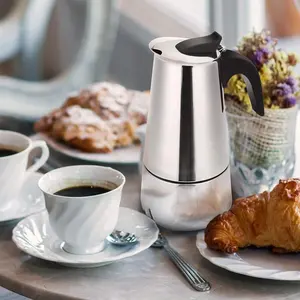 Herdplatte Espressomaschine Edelstahl Espressomaschine Moka Kaffeekanne für Induktionskochkochkoch alle Hobbies