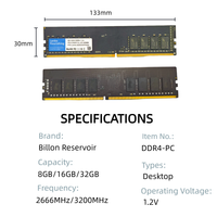 16 Go de ram Ddr4 2666mhz 64 Go de ram Mémoire Chine Ddr 4 ram 16 Go 3200mhz pour PC