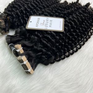 Extensiones de Cabello Natural Virgen 100% con Cinta Adhesiva, Rizado Suelto, Doble Trama - Product Image 5